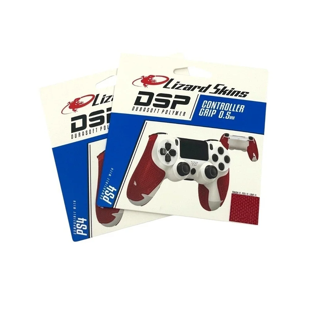 2 Pack Lizard Skins DSP Controller‎ Grip PS4 Crimson Red 0.5mm NEW